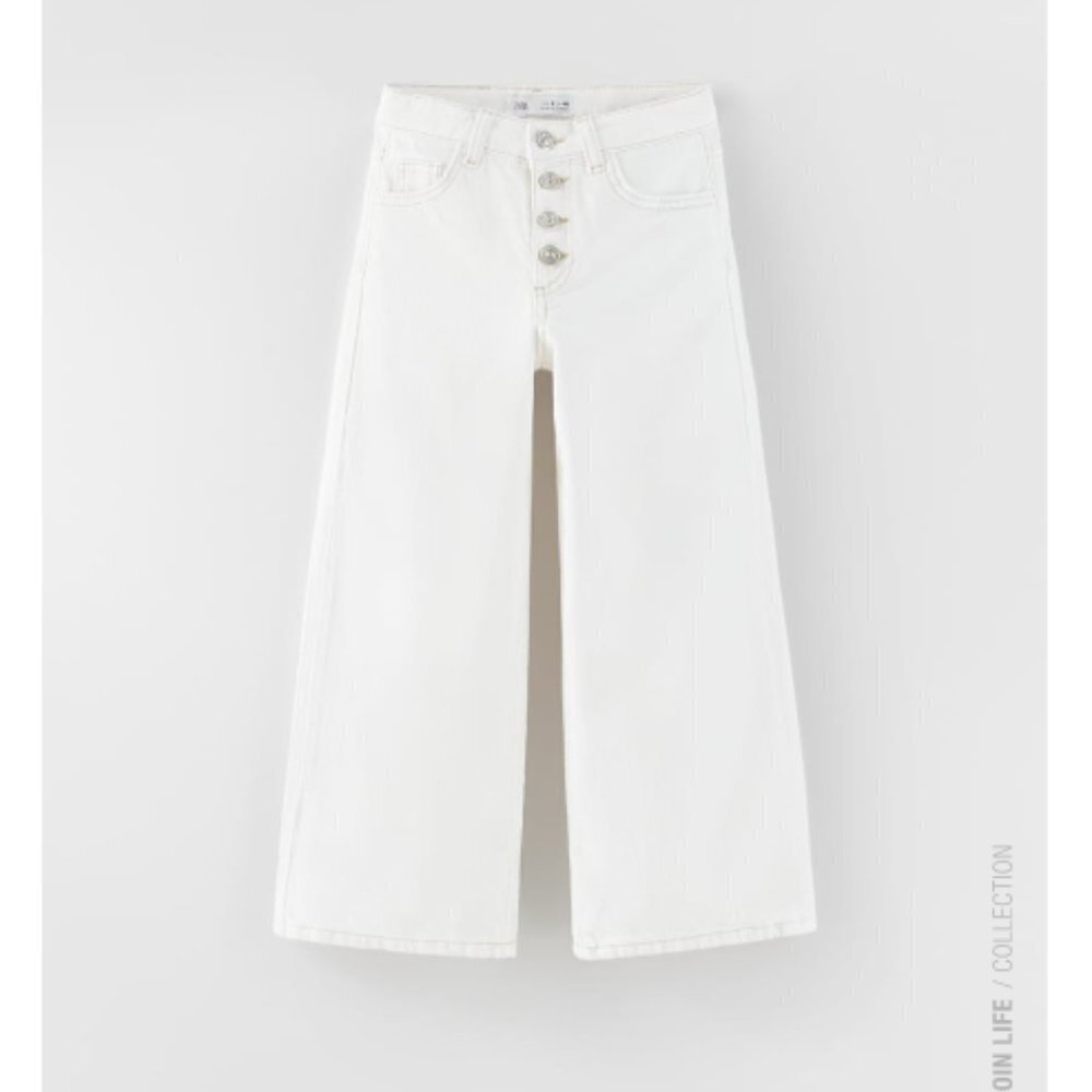Zara Kid's Wide-Leg Buttoned Jean - 7Y